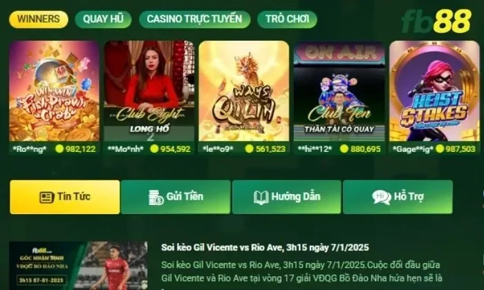 Fb88 cung cấp hàng ngàn trò chơi casino hấp dẫn và thú vị