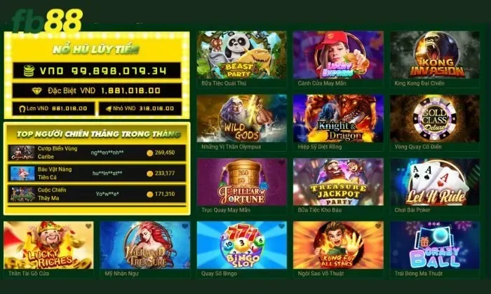 Các sảnh cược slots hấp dẫn