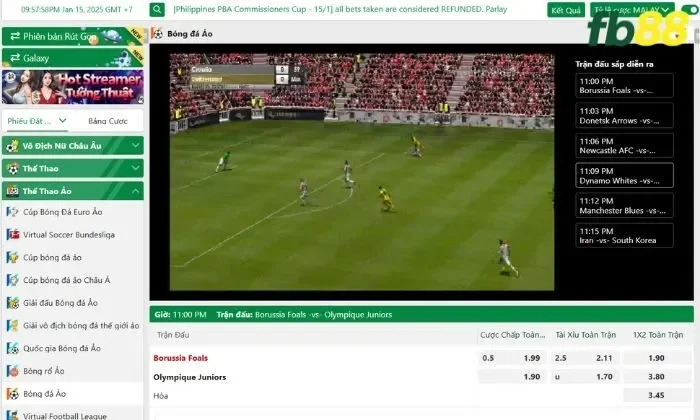 Trải nghiệm chơi game Thể thao ảo 7 FB88 đẳng cấp nhất